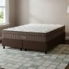 Colchão Queen Star One D28/AG D70 + Base Box Simples Corino Marrom – ANJOS COLCHÕES + ALTO NÍVEL CAMAS E COLCHÕES