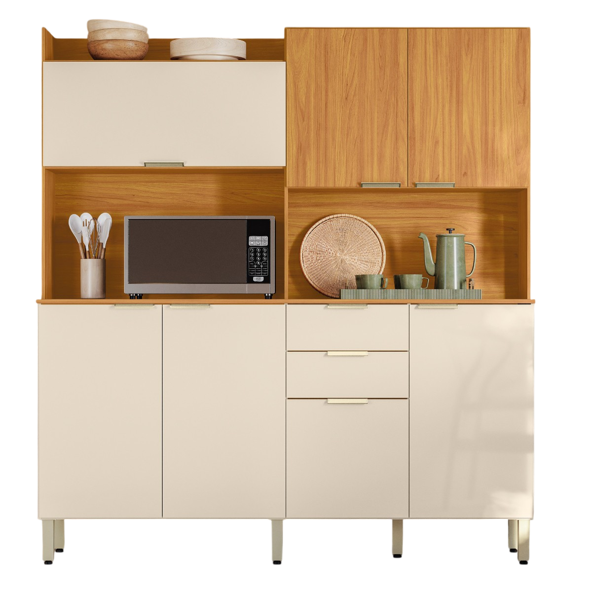 Kit Cozinha Pitaya 1,78 m Cinamon Touch/Off White - DEMÓBILE - Imagem 12