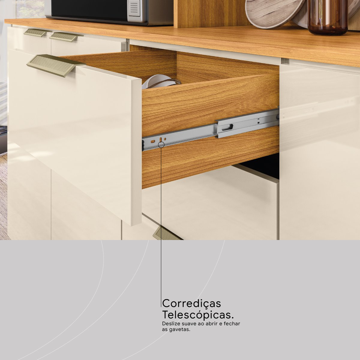 Kit Cozinha Pitaya 1,78 m Cinamon Touch/Off White - DEMÓBILE - Imagem 5