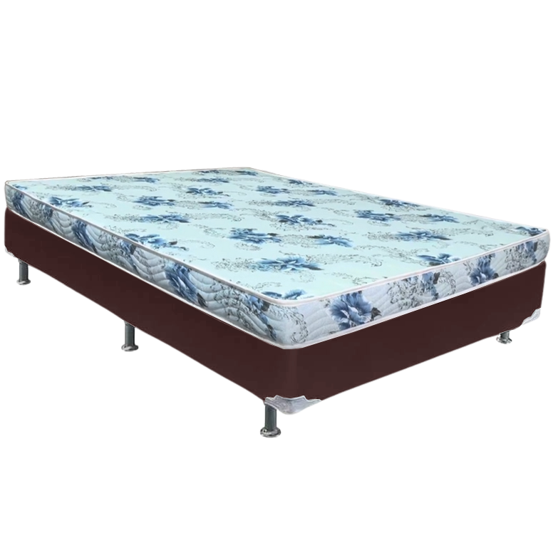 Colchão Casal Dream Soft 12 cm D20 + Base Simples Corino Marrom – ORTOBOM + ALTO NÍVEL - Imagem 2