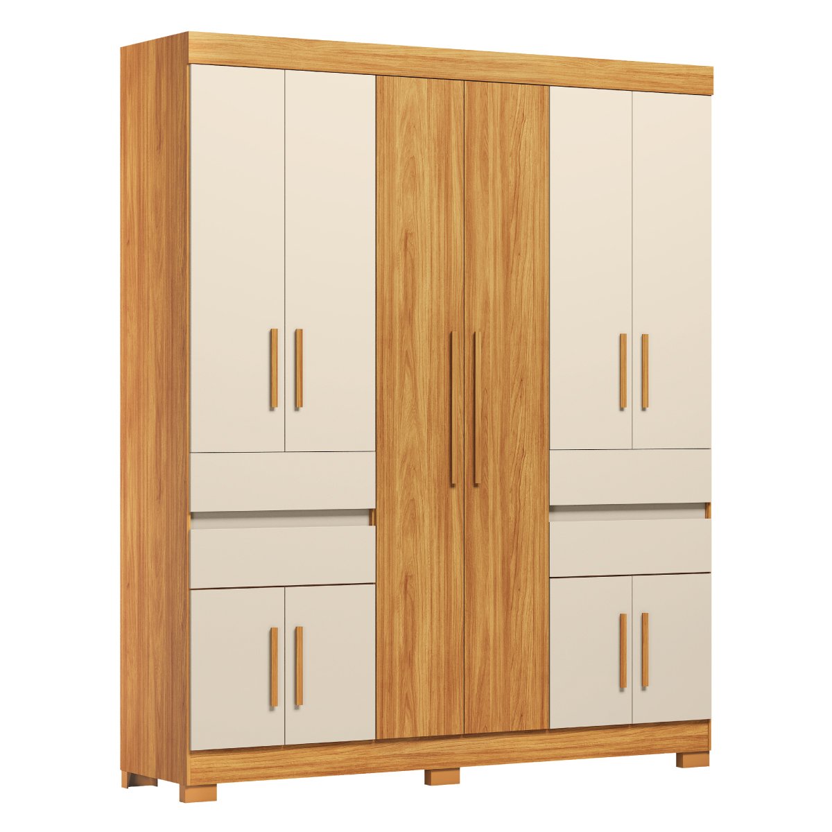 Guarda-Roupa 10 Portas Vizanno 1,80 m Cinamon Touch/Off White - DEMÓBILE - Imagem 10
