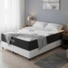 Colchão Queen Star Plus 25 cm D26 Molas Ensacadas + Base Simples Corino Branco – INOVAFLEX + BIOSTAR