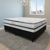 Colchão Casal Blue 32 cm HR33 Molas Ensacadas + Base Simples Corino Preto – PAROPAS + ALTO NÍVEL