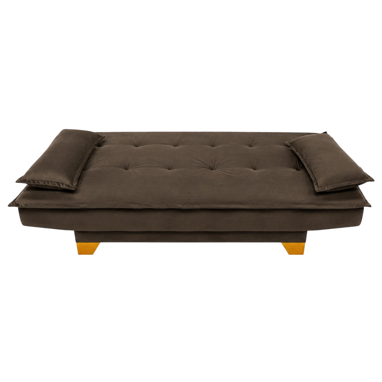 Sofá Cama Veneza 1,88 m Veludo Marrom 193 - TOP ESTOFADOS - Imagem 2