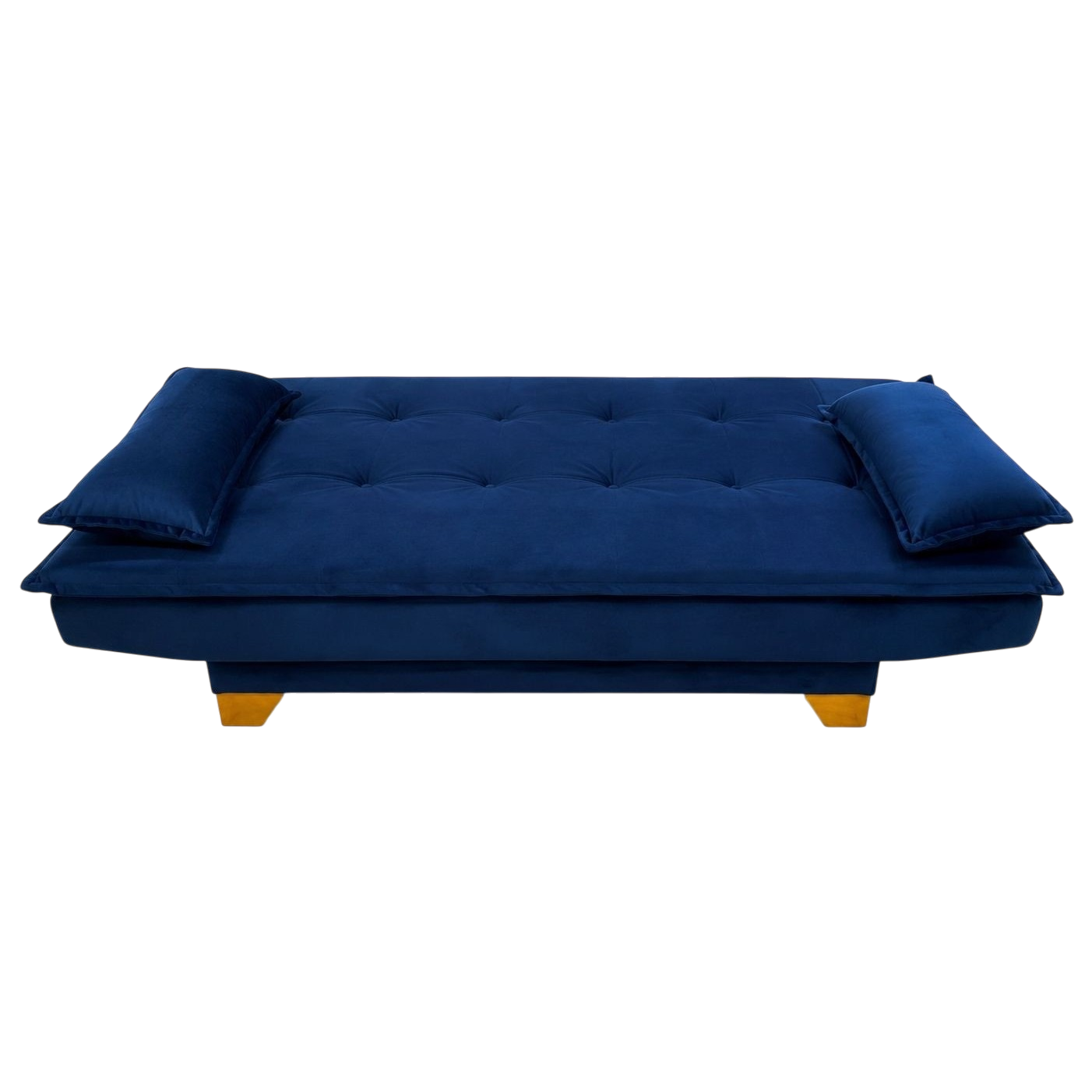 Sofá Cama Veneza 1,88 m Veludo Azul 185 - TOP ESTOFADOS - Imagem 2