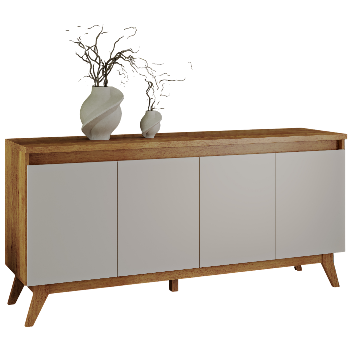Buffet 4 Portas Filipe/Flip Mel/Off White - VIERO MOVEIS - Imagem 4