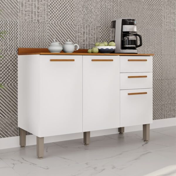 Balcão New Valência Branco/Cinamomo - SALLÊTO
