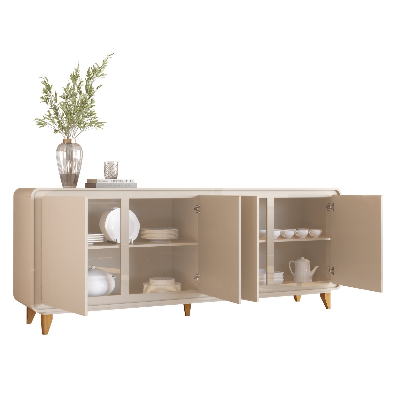 Buffet 4 Portas Liv Off White – EDN MÓVEIS - Imagem 6