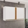Armário Aéreo 2 Portas Pérola 1,20 m Branco/Cinamomo  - SALLÊTO