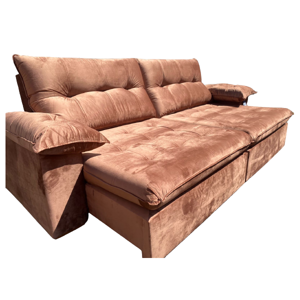 Sofá Retrátil e Reclinável México 290 Caramelo - LEO DECOR(PROMOÇÃO)