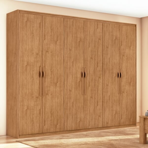 Guarda-Roupa 6 Portas Suavitá 2,70 m Amêndoa Clean - LOPAS