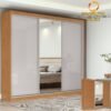 Guarda-Roupa 3 Portas Quadrix 2,30 m Amêndoa Clean/Off White/Amêndoa Clean – LOPAS
