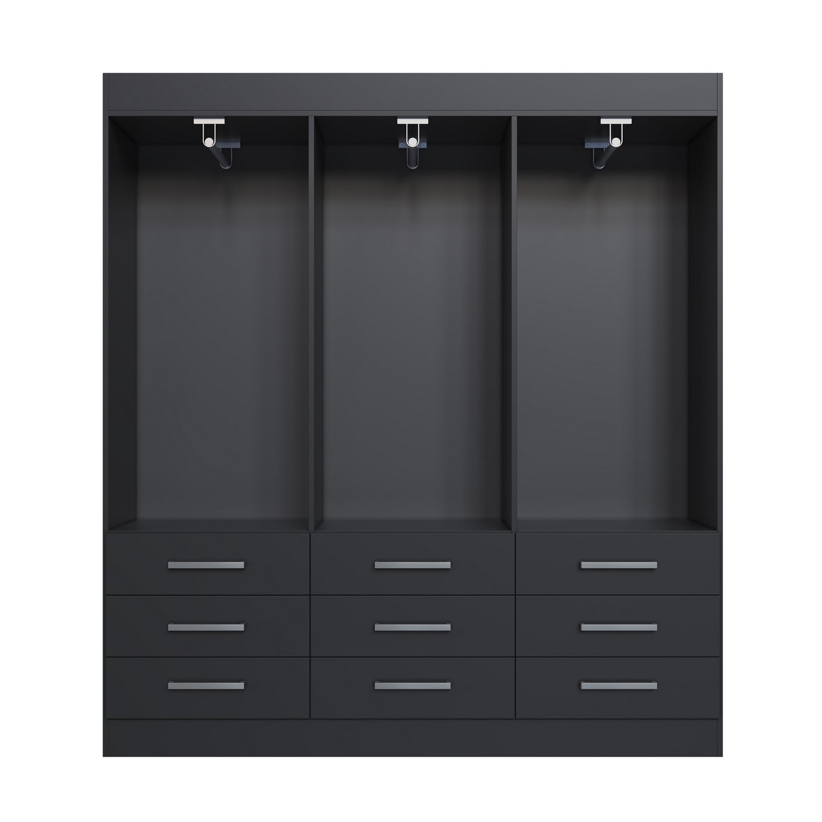 Guarda-Roupa 6 Portas Milão 1,50 m Preto - MÓVEIS CADORIN - Imagem 8