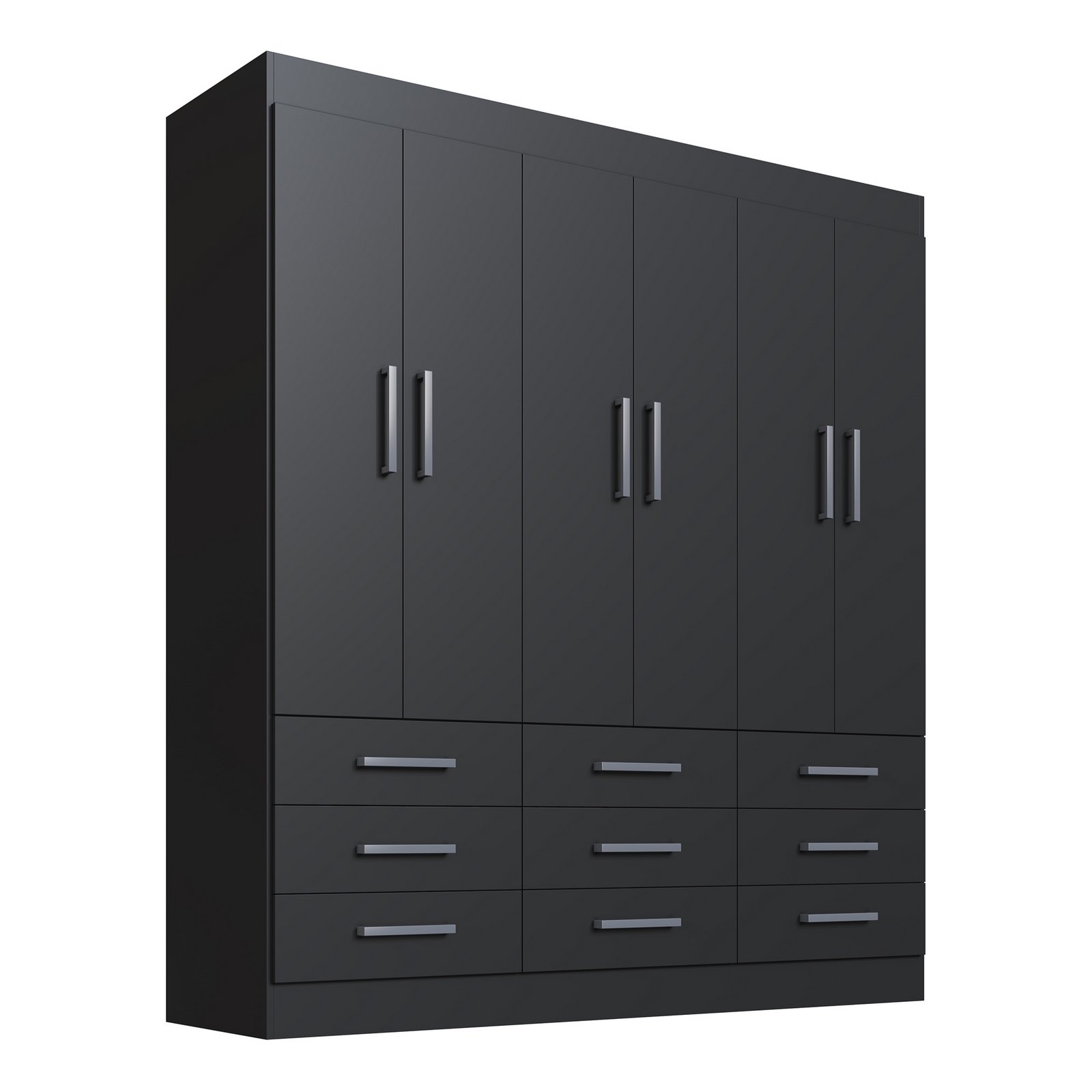 Guarda-Roupa 6 Portas Milão 1,50 m Preto - MÓVEIS CADORIN - Imagem 5