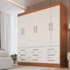 Guarda-Roupa 6 Portas Milão 1,50 m Cinamomo/Areia - MÓVEIS CADORIN