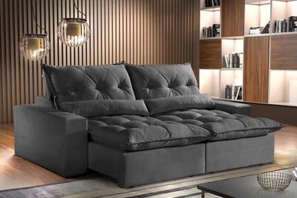 Sofá Retrátil e Reclinável Avalon 230 Cinza - IMPÉRIO ESTOFADOS