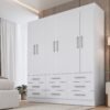 Guarda-Roupa 6 Portas Milão 1,50 m Branco - MÓVEIS CADORIN