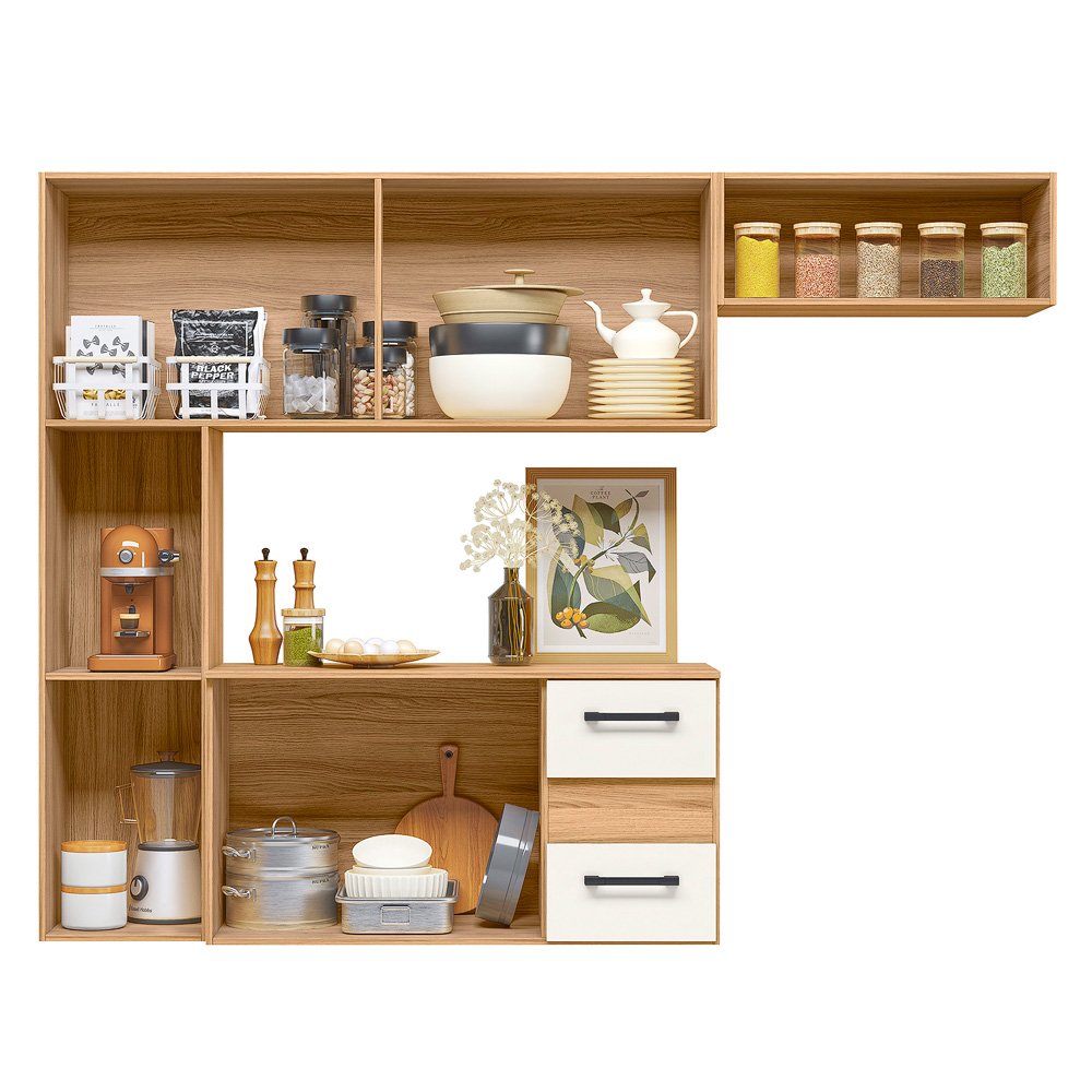 Cozinha Suspensa Juliete Freijó/Off White Cristal – NICIOLI - Imagem 2