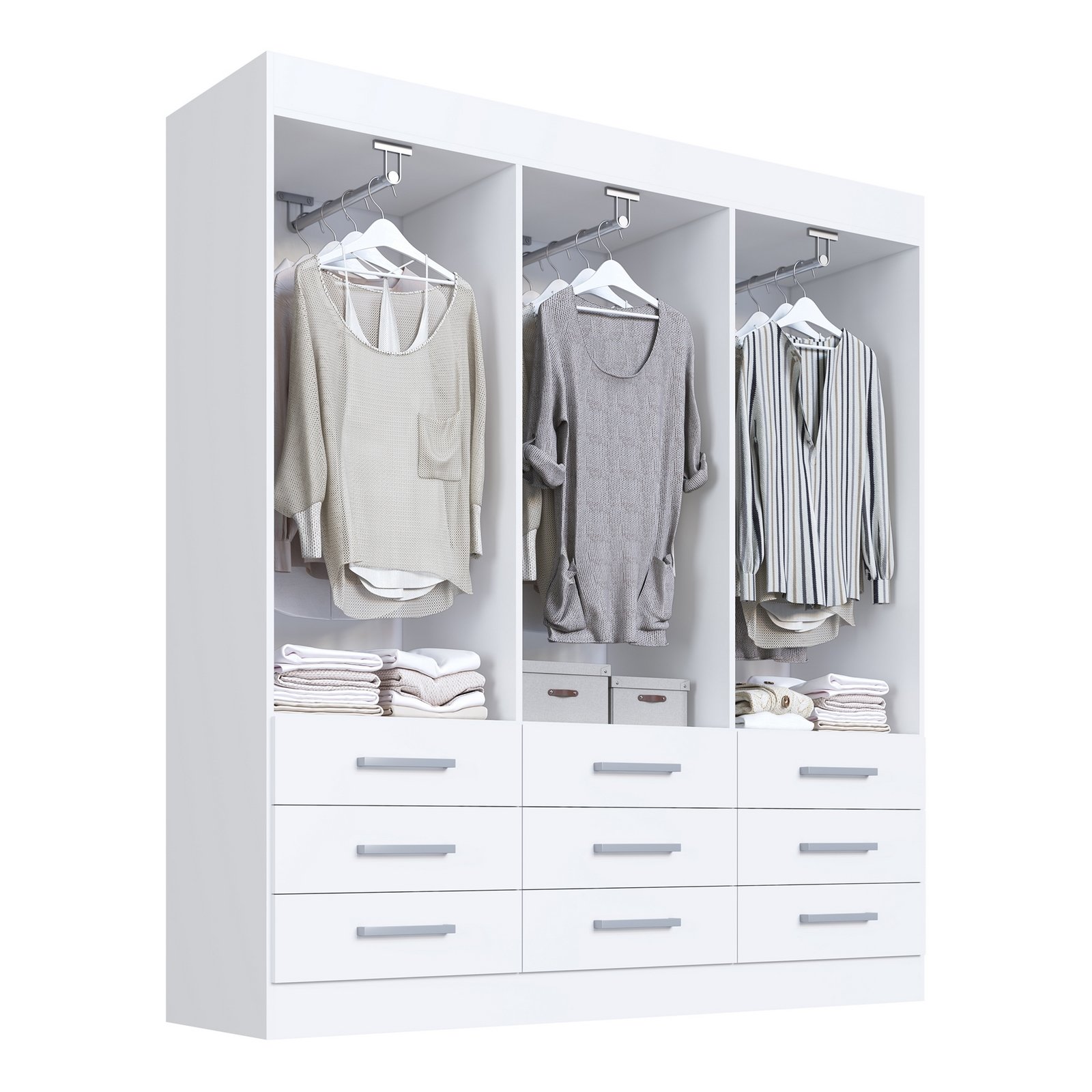 Guarda-Roupa 6 Portas Milão 1,50 m Branco - MÓVEIS CADORIN - Imagem 7
