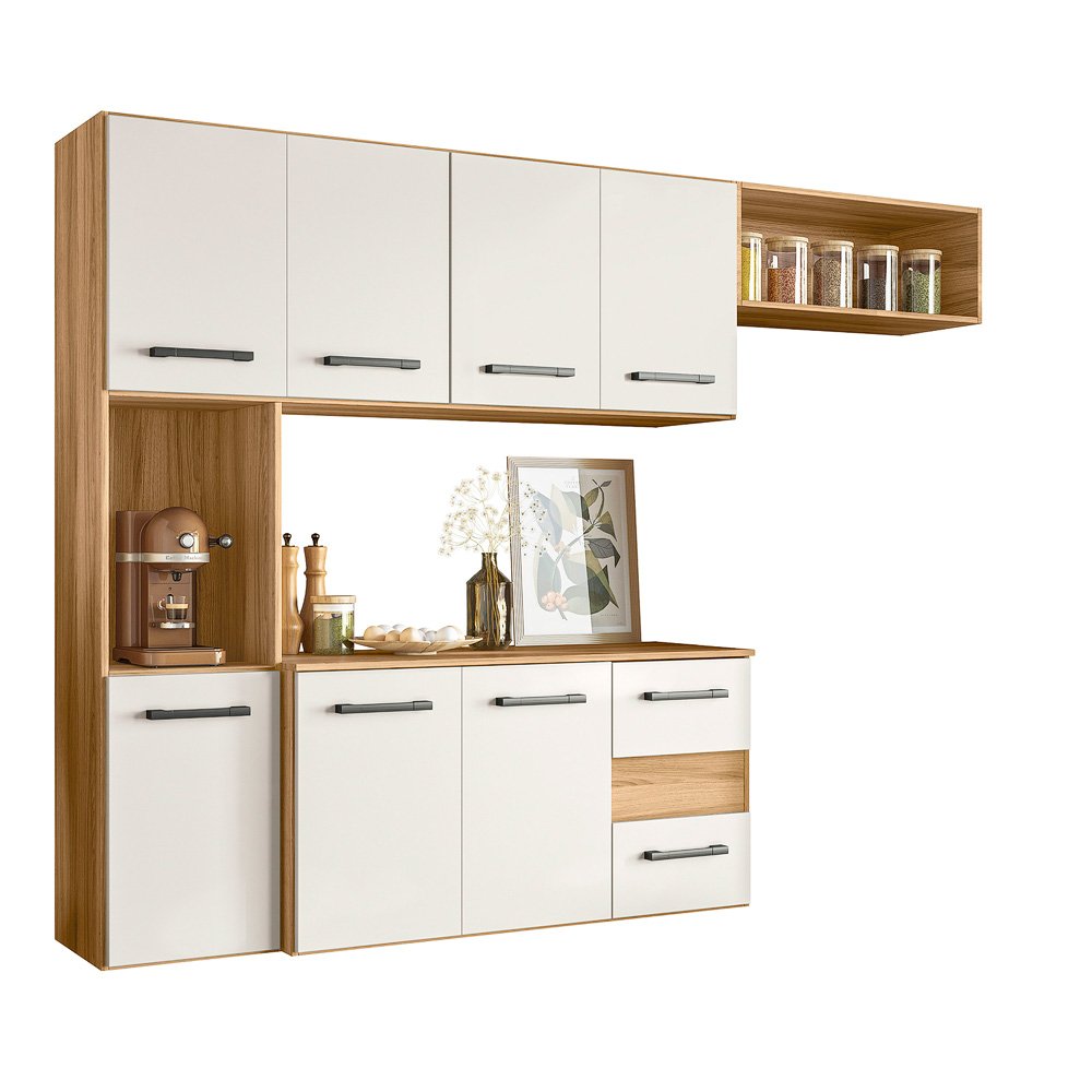Cozinha Suspensa Juliete Freijó/Off White Cristal – NICIOLI - Imagem 4