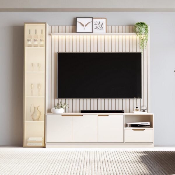 Home Tucumã Slim/Bancada 1.8 + Torre Modular 2.2 Off White – JB BECHARA (ESPECIAL)