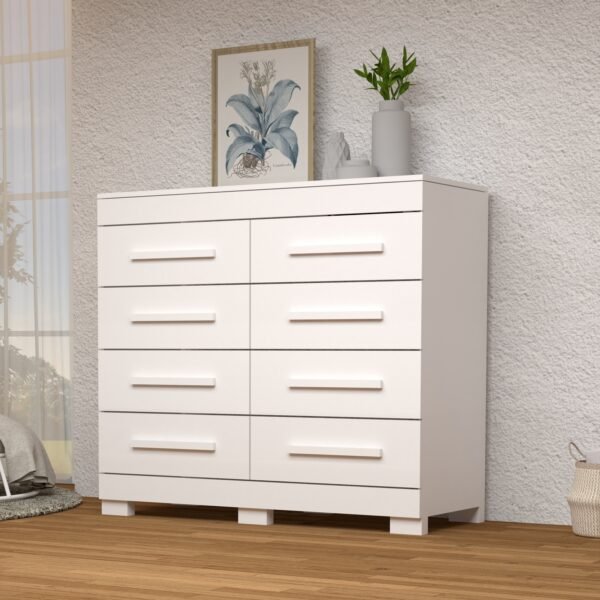 Cômoda 8 Gavetas Nalu Branco - ACP MÓVEIS