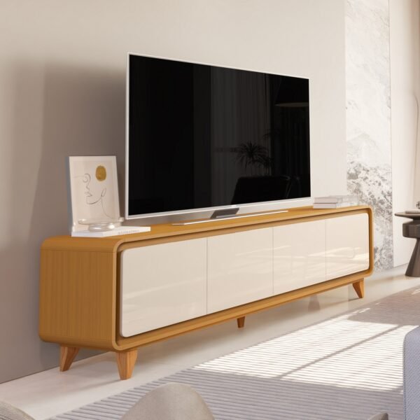 Rack até 75" Liv 1,80 m Cedro/Off White - EDN MÓVEIS