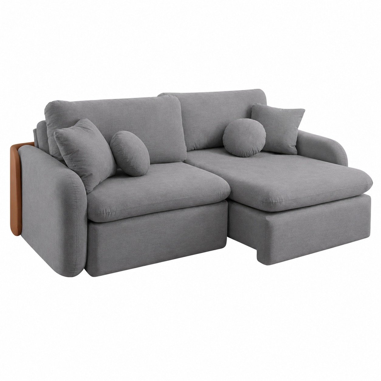 Sofá Cama Retrátil Organ 2,30 m Linho Cinza 908 - DORA BELA - Imagem 5
