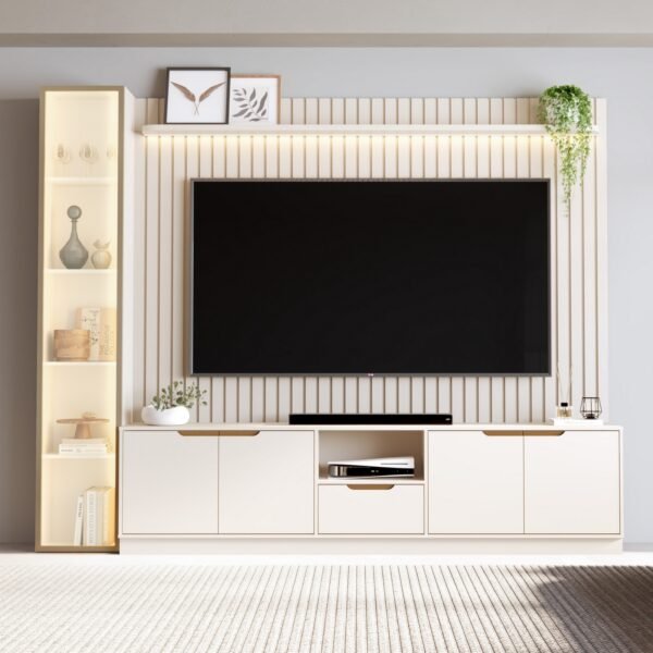 Home Tucumã Slim/Bancada 2.3 + Torre Modular 2.2 Off White – JB BECHARA (ESPECIAL)