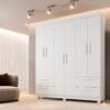 Guarda-Roupa 6 Portas Flórida 1,55 m Branco - GRUPO UAI