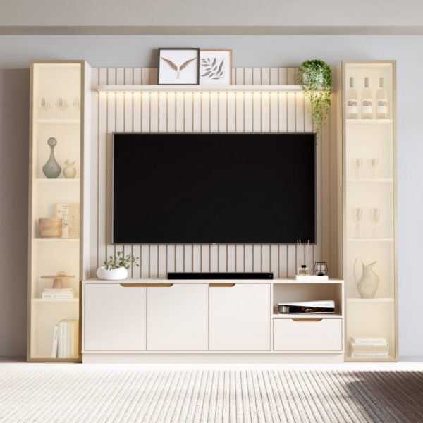 Home Tucumã Slim/Bancada 1.8 + Duas Torres Modular 2.2 Off White – JB BECHARA (ESPECIAL)