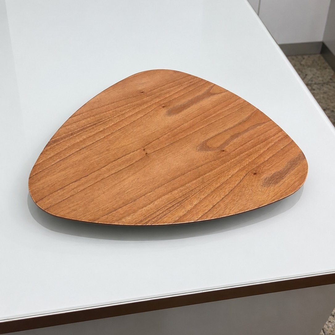Prato Giratório Orgânico 45 cm Amadeirado – DELINE DECOR - Imagem 4