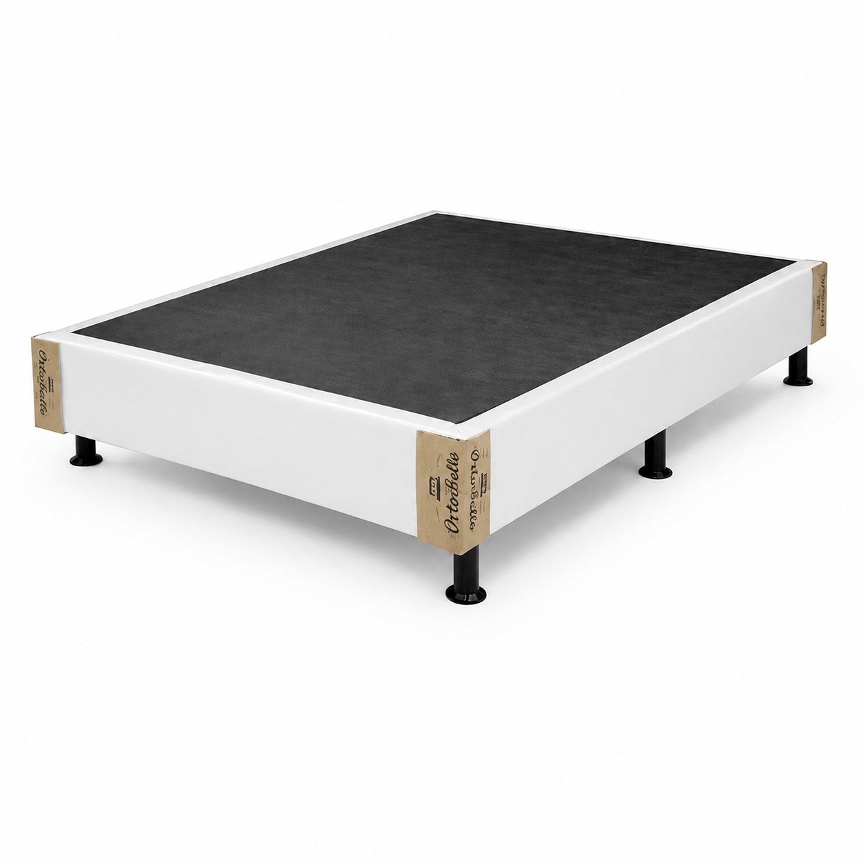 Base Box Casal Simples Corino Branco – ORTOBELLO - Imagem 2