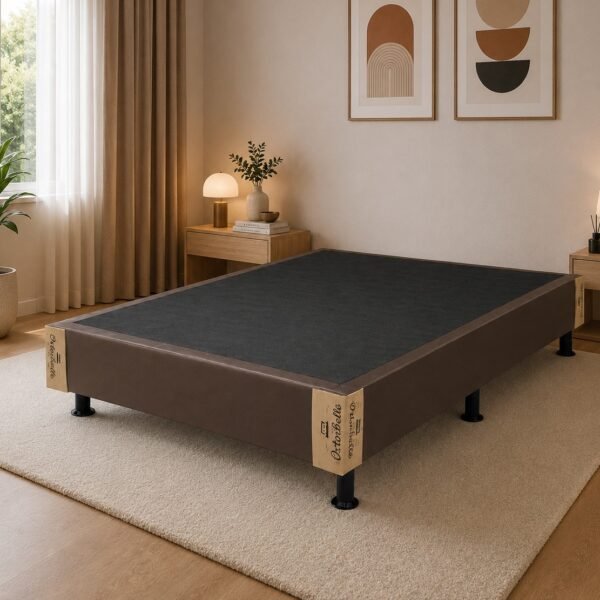 Base Box Casal Simples Corino Marrom – ORTOBELLO