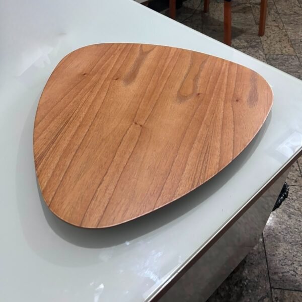 Prato Giratório Orgânico 45 cm Amadeirado – DELINE DECOR