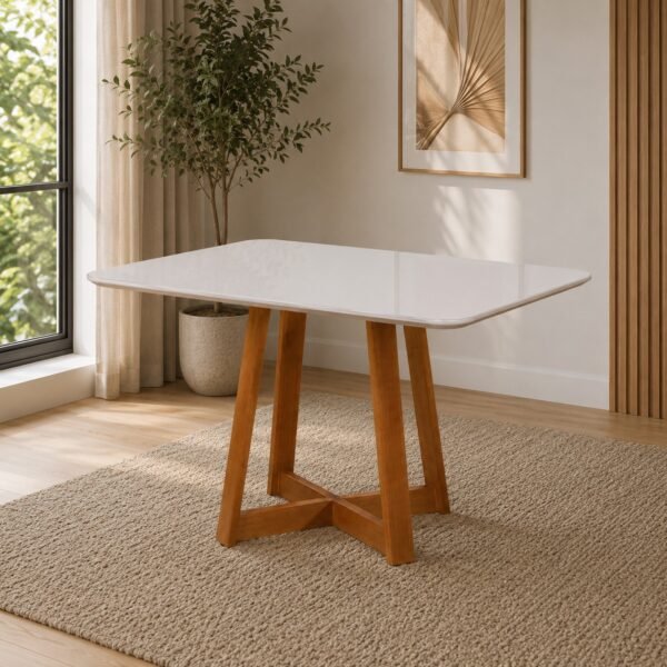 Mesa Maria 120 Imbuia/Off White - A&A CONCEITO