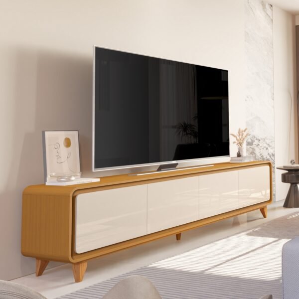 Rack até 75" Liv 2,18 m Cedro/Off White - EDN MÓVEIS