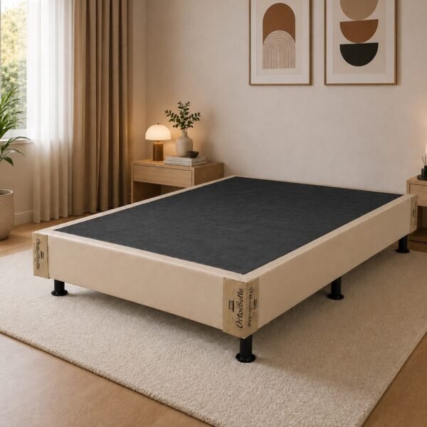 Base Box Casal Simples Corino Bege – ORTOBELLO
