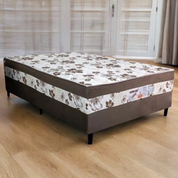 Cama Box Casal Sonho Bom D28 Marrom - NOSSO SONHO COLCHÕES