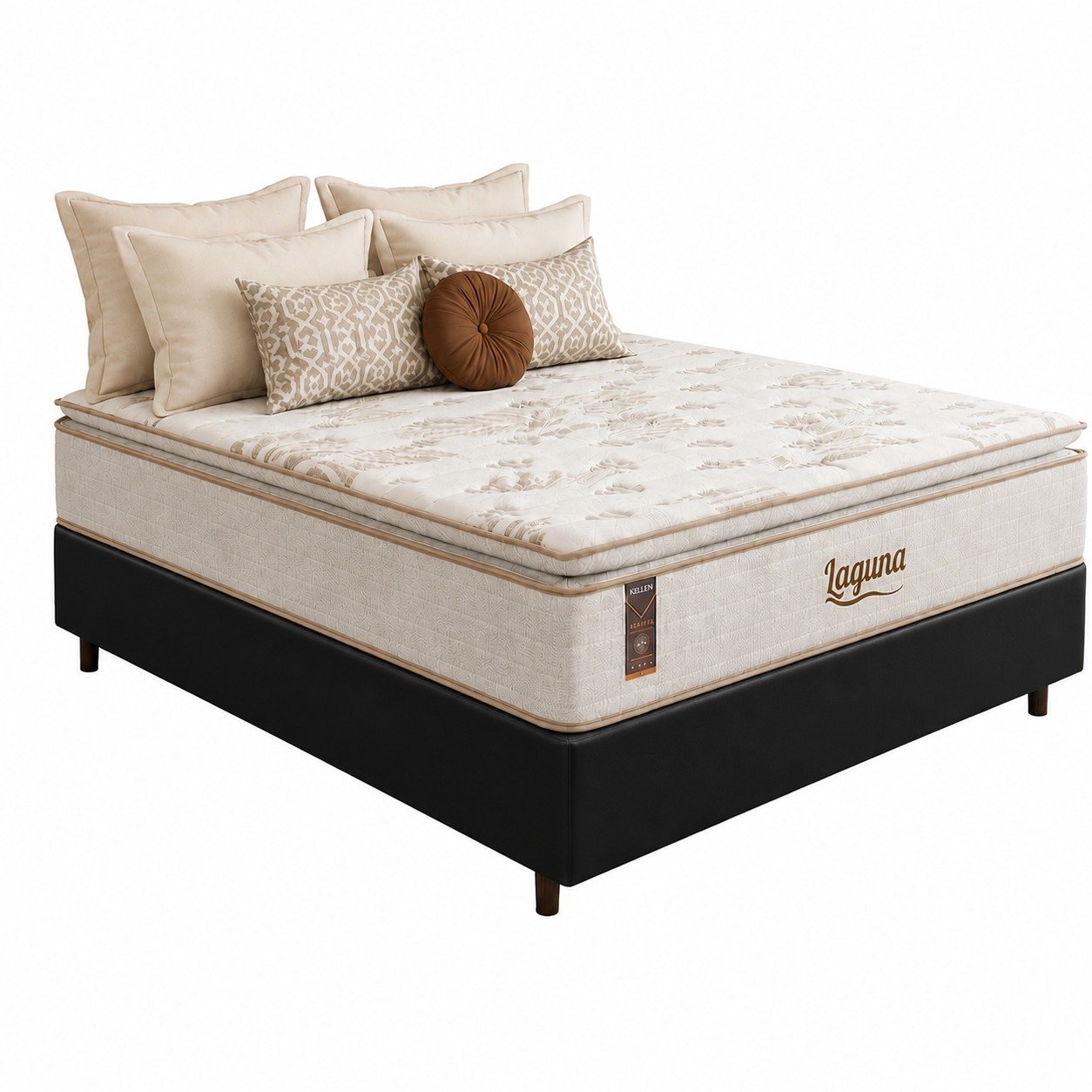 Colchão Casal Laguna Plus 28 cm D26 Molas Ensacadas + Base Simples Corino Preto – KING KONFORT COLCHÕES + BIOSTAR - Imagem 2