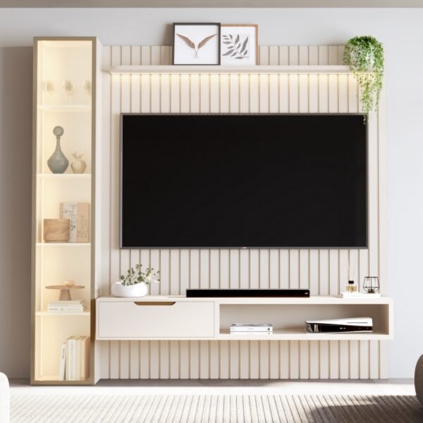 Home Tucumã Plus/Nicho 1.8 + Torre Modular 2.2 Off White - JB BECHARA (ESPECIAL)