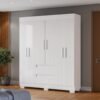 Guarda-Roupa 6 Portas Maya 1,491 m Branco - ACP MÓVEIS