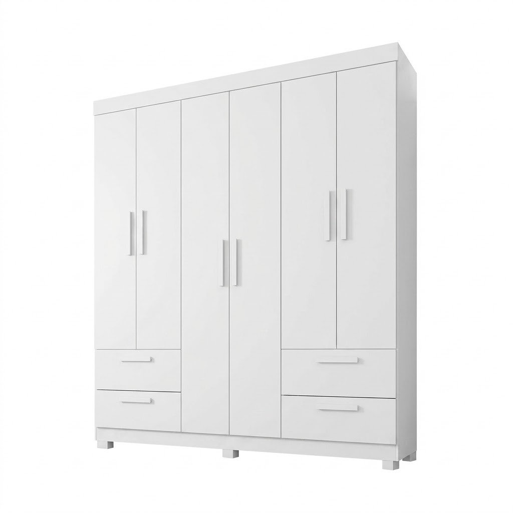 Guarda-Roupa 6 Portas Flórida 1,55 m Branco - GRUPO UAI - Imagem 5