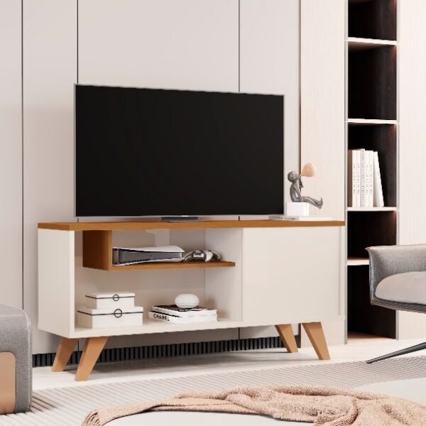Bancada até 42" Heitor Off White/Cedro - SAL MOVELARIA