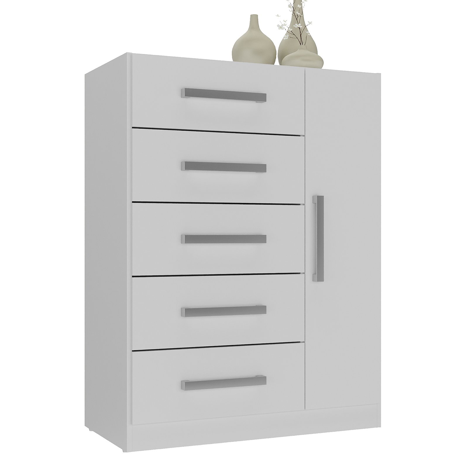 Cômoda 5 Gavetas com Sapateira Corais 11CO1523 Branco – RODIAL MÓVEIS - Imagem 2
