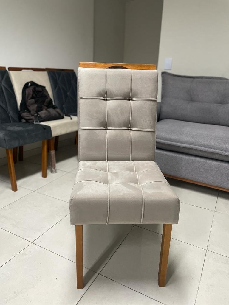 Kit 2 Cadeiras Sophia Veludo Bege 100 - WM DECOR - Imagem 2
