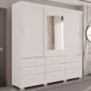 Guarda-Roupa 3 Portas New Star 1,80 m Branco - SALLÊTO