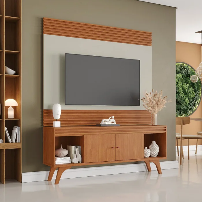 Rack Sevilha + Painel Sevilha – NATURALLE/OFF WHITE - Imagem 2
