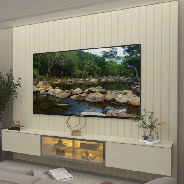 Home Suspenso até 85" Majestade 230 Off White com Nicho Luminare Off White - GELIUS