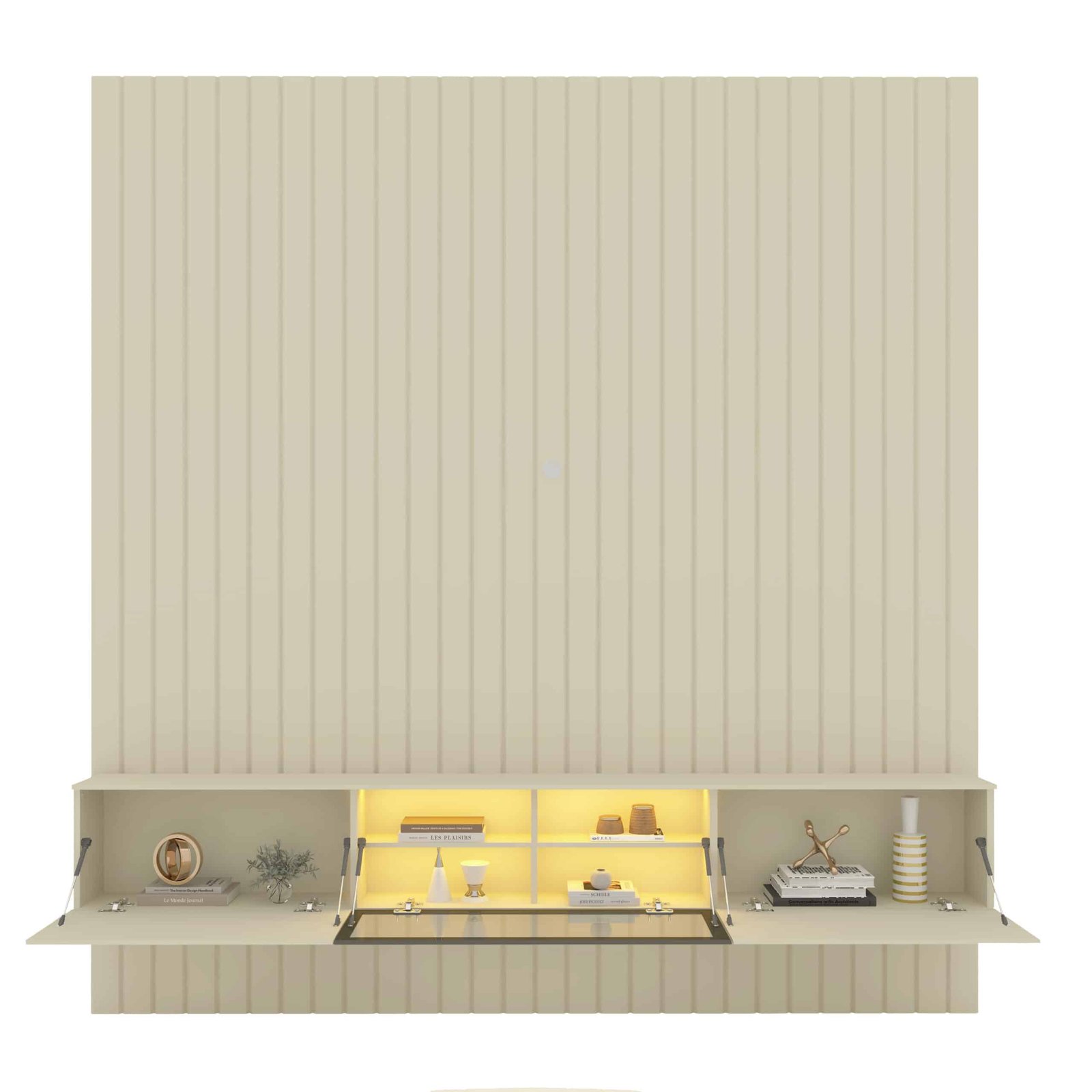 Home Suspenso até 85" Majestade 230 Off White com Nicho Luminare Off White - GELIUS - Imagem 2